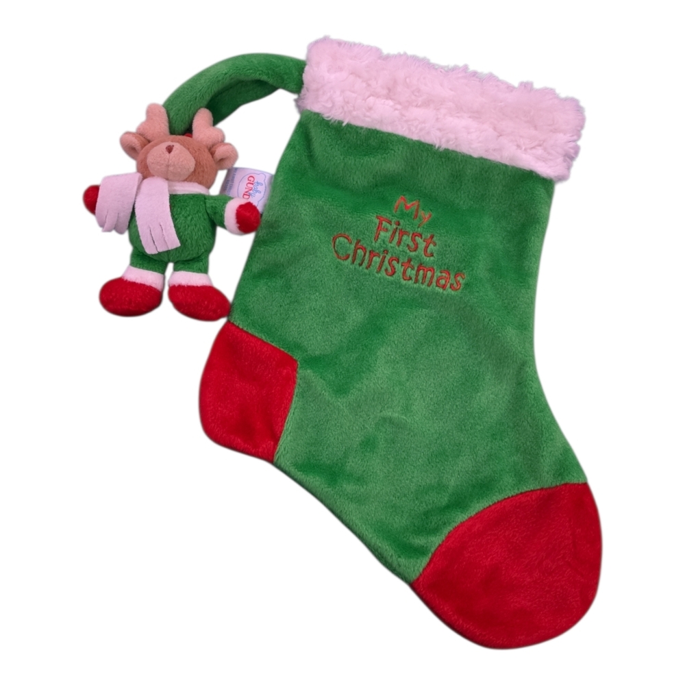 Baby‎ GUND Reindeer Christmas Stocking " My First Christmas"